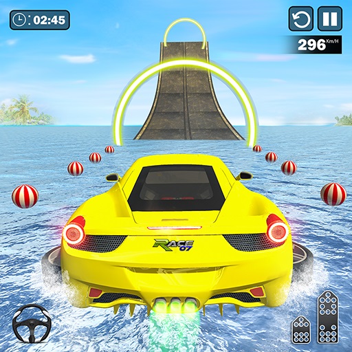 Water Surfing Car Stunt Games Car Driving Games